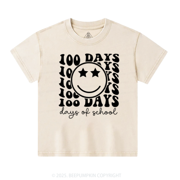 100 Days Of School Toddler&Kids Washed Tees