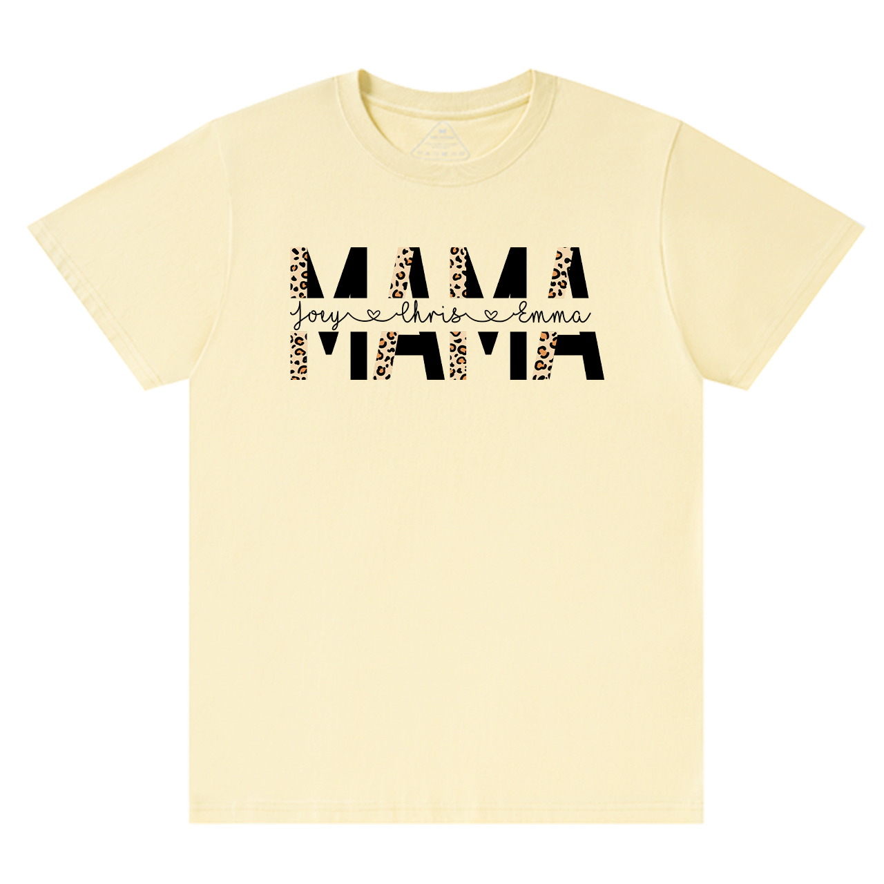 Custom Kids Names Leopard Print Mom Gift Tees