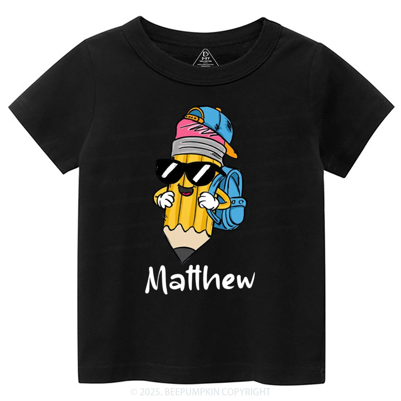 Personalized Boy Girl Pencil Toddler&Kid's Tees Beepumpkin