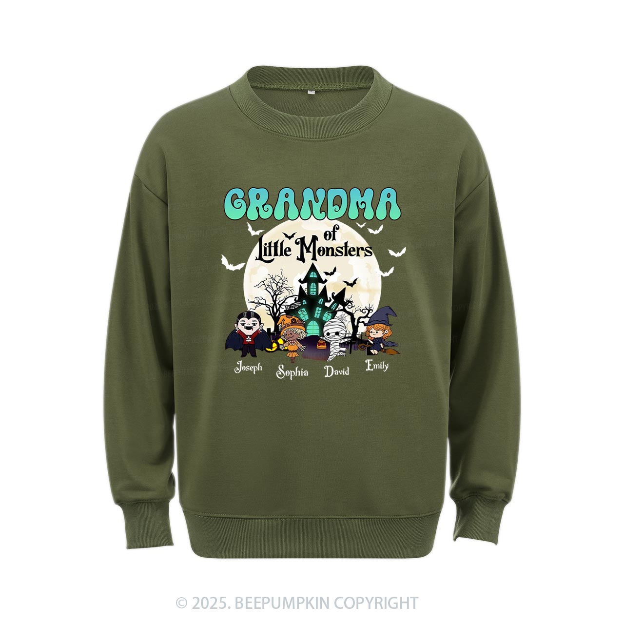 Personalized Grandma Halloween Sweatshirt Beepumpkin