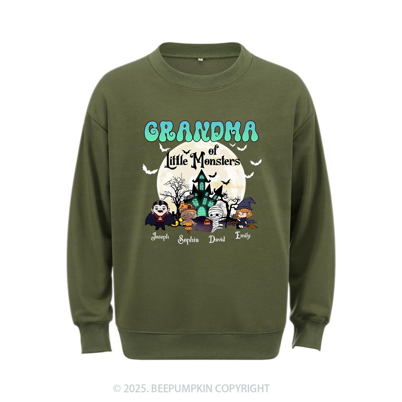 Personalized Grandma Halloween Sweatshirt Beepumpkin