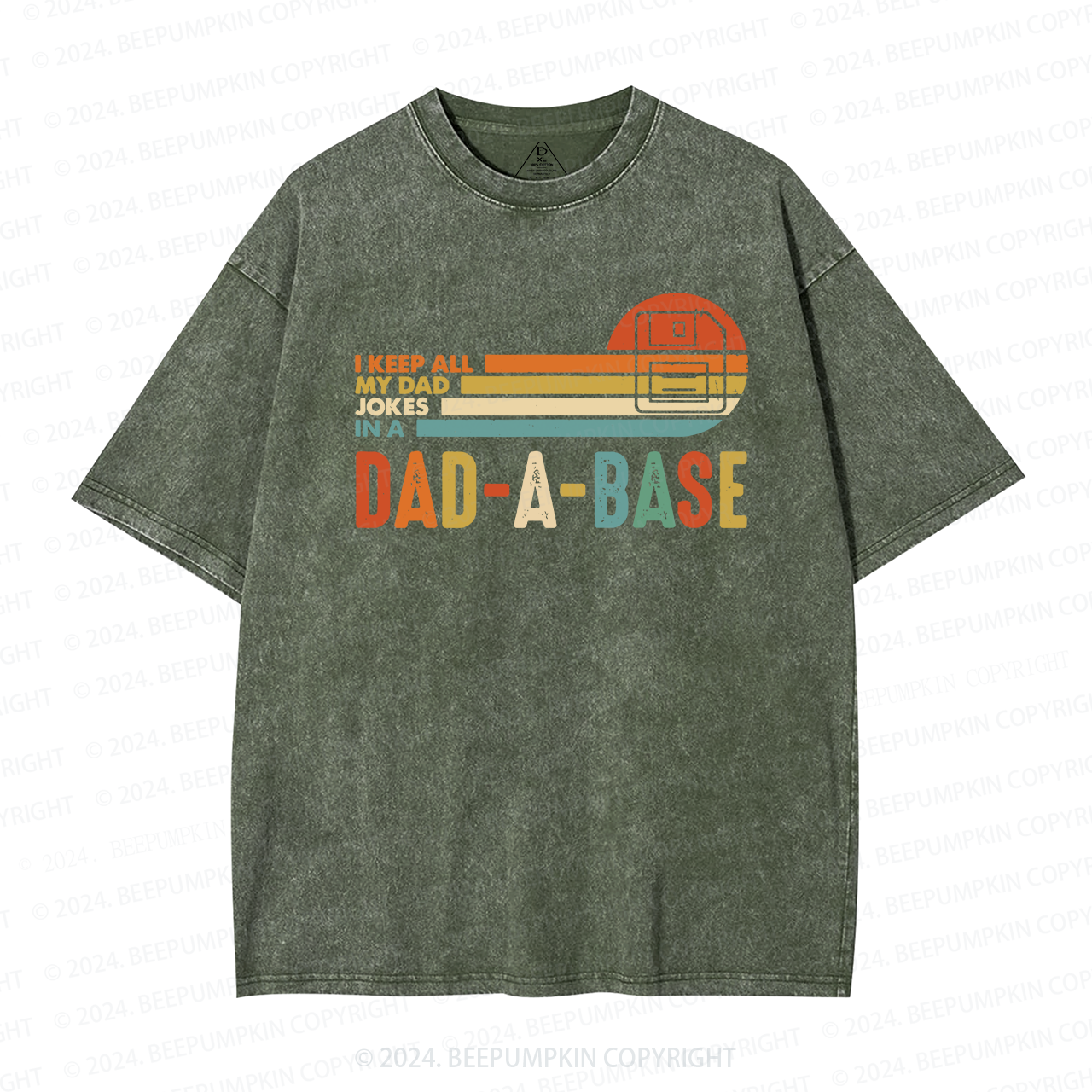 I Keep All My Dad Jokes In Dad A Base Boat Washed T-Shirts 