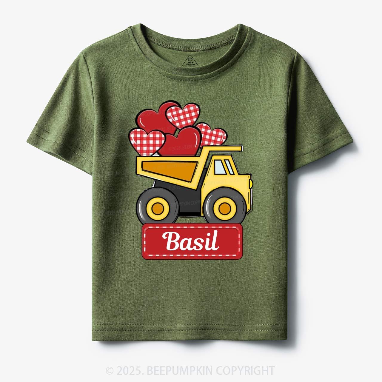 Personalized Truck Valentine Toddler&Kid's Tees Beepumpkin