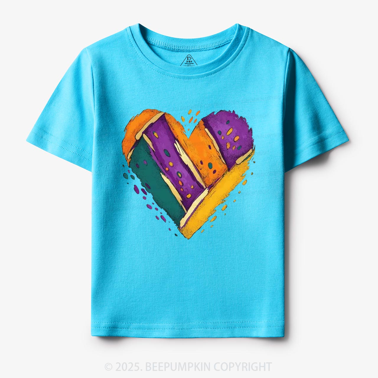 Mardi Gras Heart Toddler&Kid's Tees Beepumpkin