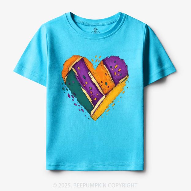 Mardi Gras Heart Toddler&Kid's Tees Beepumpkin