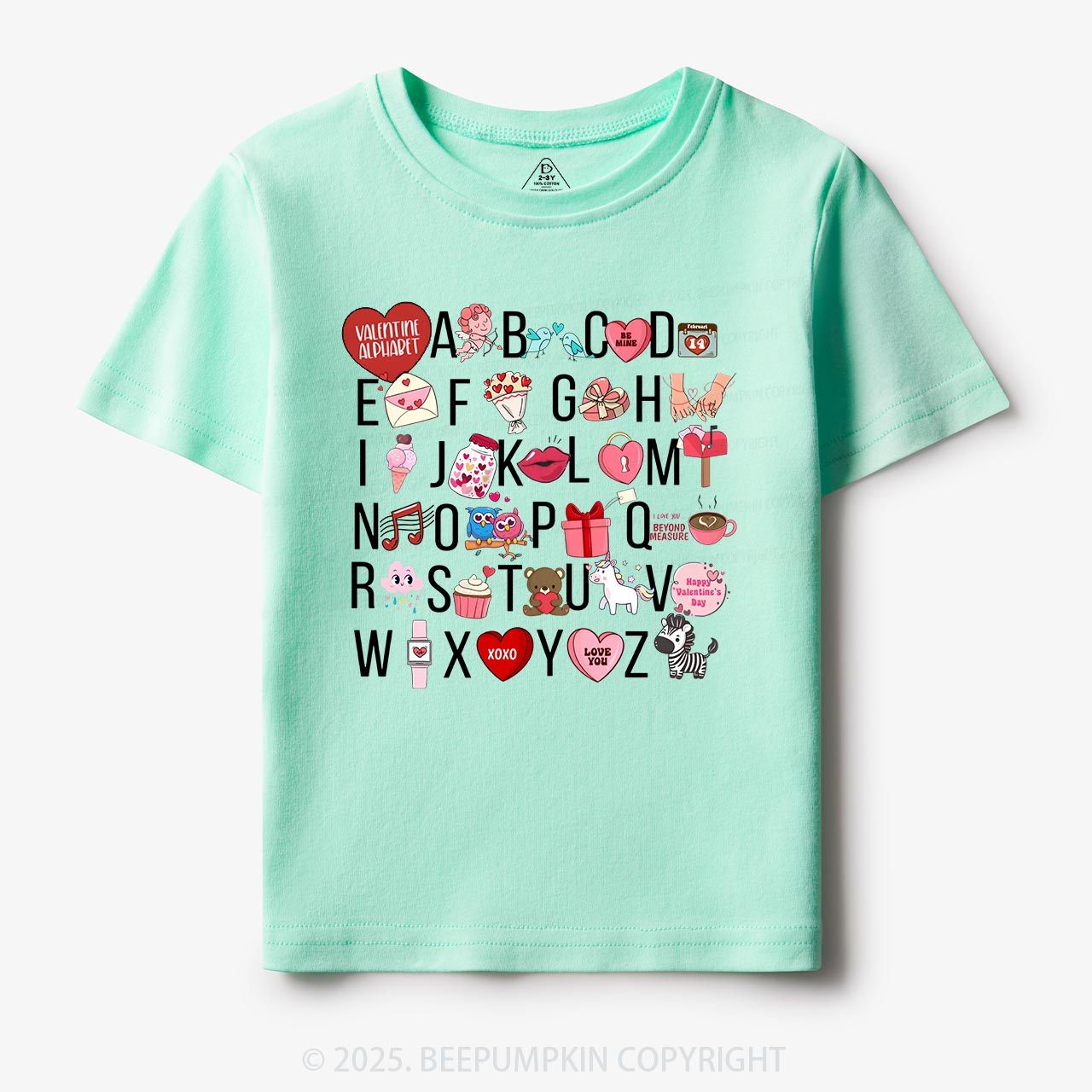 Valentine Alphabet Toddler&Kid's Tees Beepumpkin