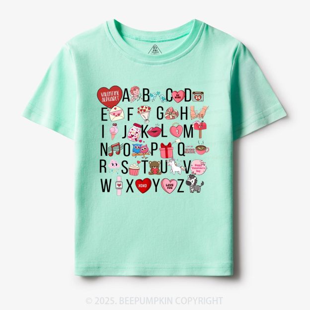 Valentine Alphabet Toddler&Kid's Tees Beepumpkin
