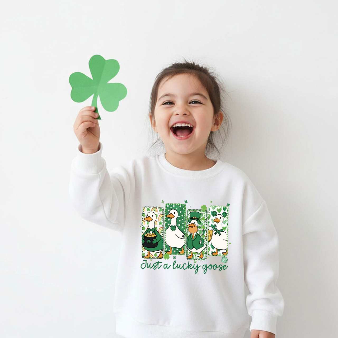 Holiday Goose St Patrick's Day Kid's Sweatshirt