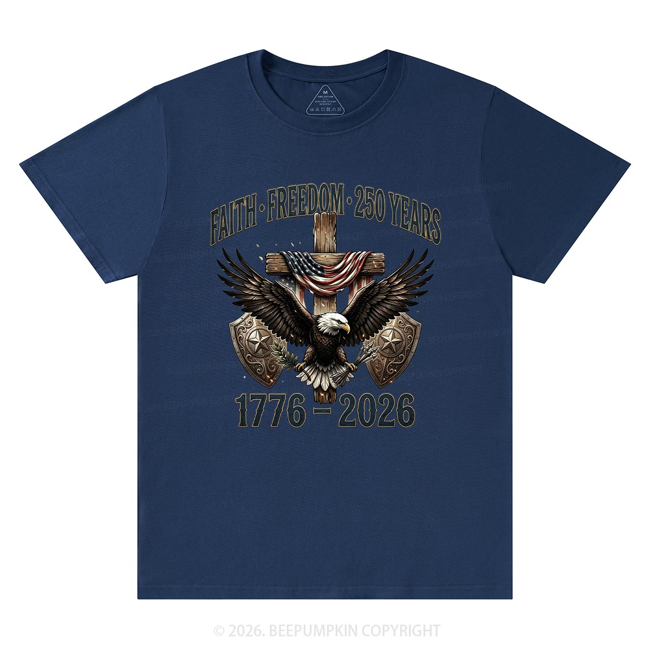 Faith Freedom 250 Years Patriotic Christian T-Shirts