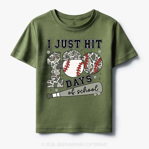 I Just Hit 100 Days Baseball School Toddler&Kid's Tees