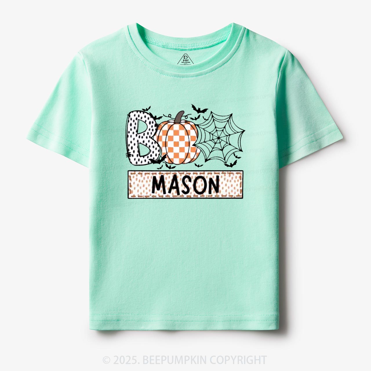 Personalized Name Halloween Trick or Treat Toddler & Kid's Tees Beepumpkin