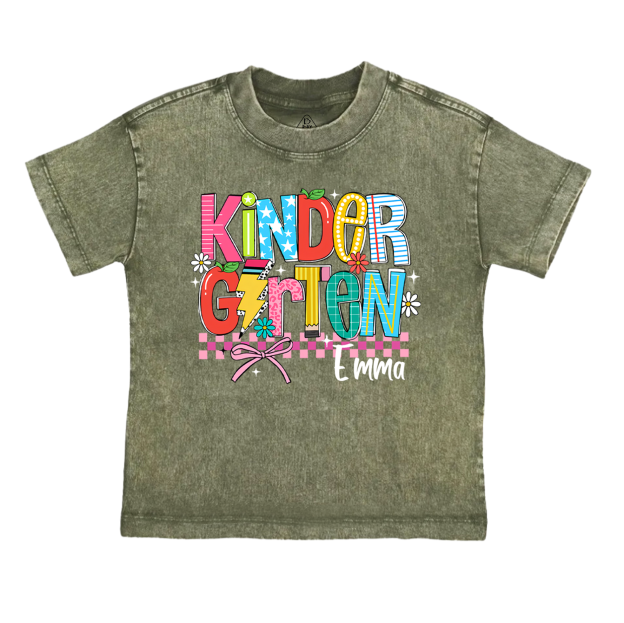 Personalized Retro Coquette Back To School Bundle Toddler&Kids Washed Tees