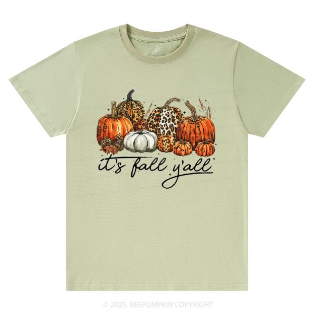It's Fall Y'all Leopard Pumpkin T-Shirts Beepumpkin