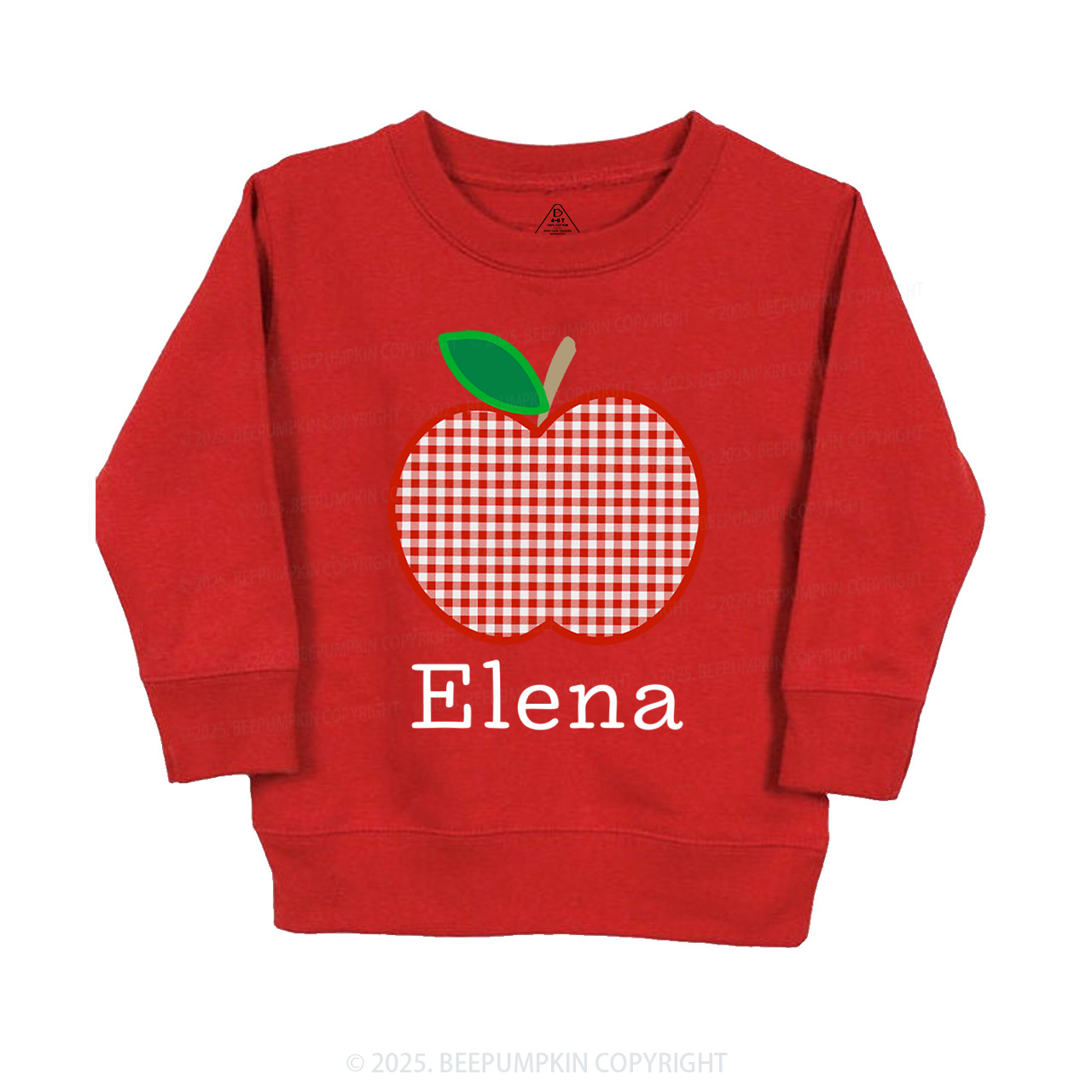 Personalized Red Apple Kid's Sweatshirt