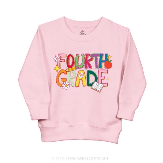 Personalized Girly Floral Kindergarten Neon School Kid's Sweatshirt