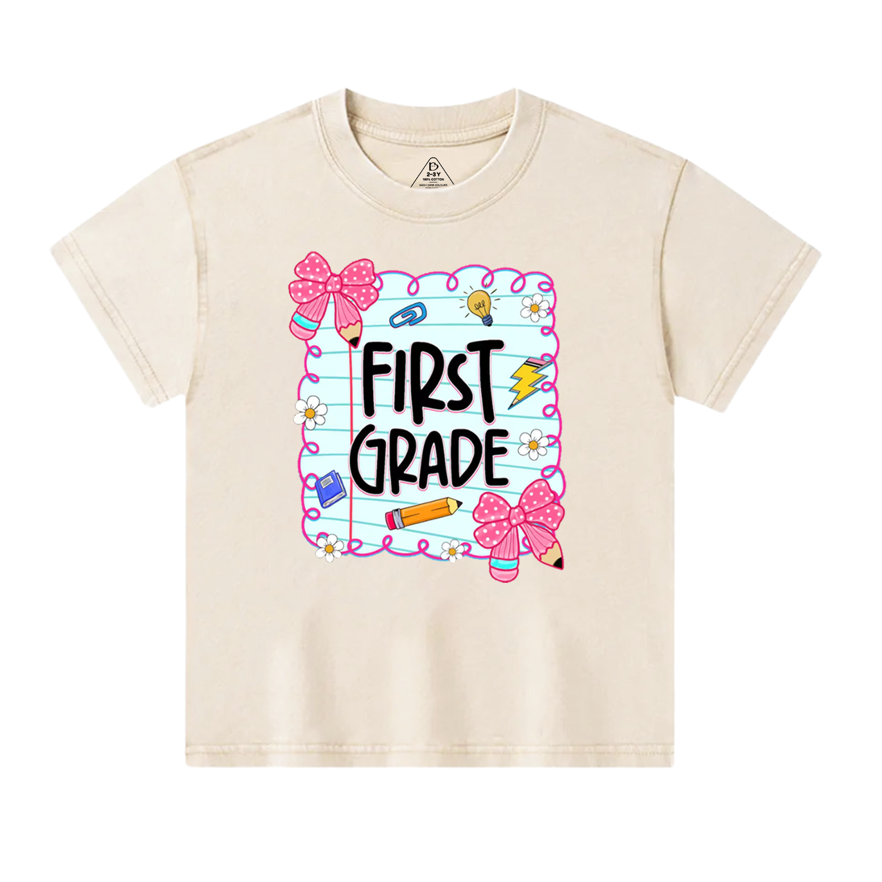 Personalized First Day Of School Toddler&Kids Washed Tees