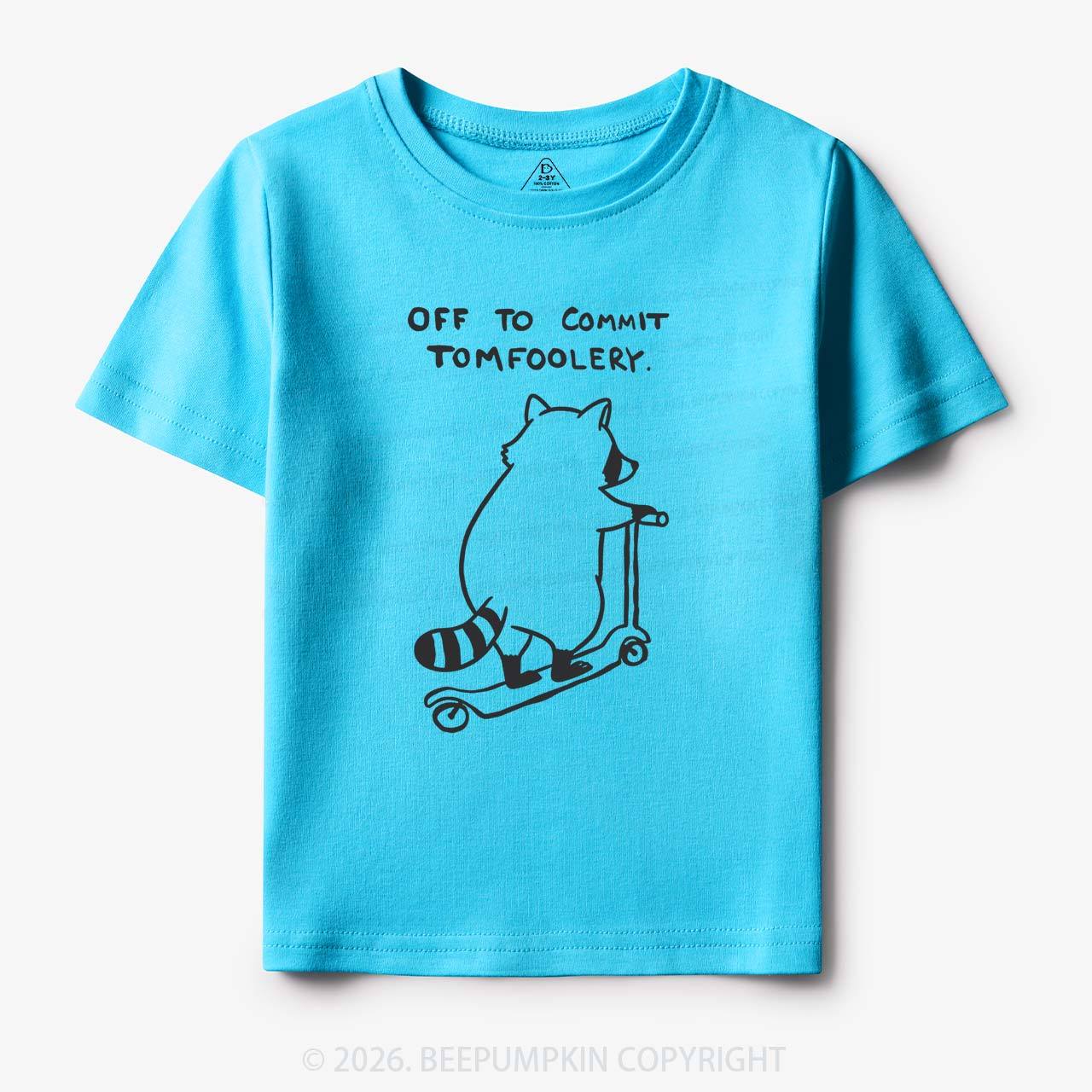 Off To Commit Tom Foolery Silly Raccoon Toddler&Kid's Tees
