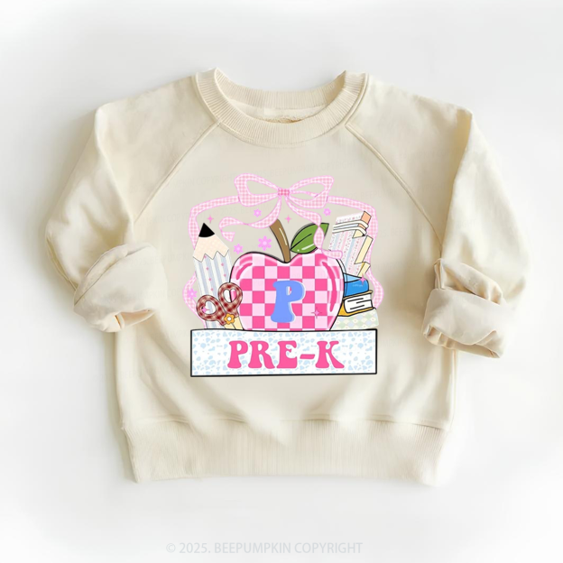 Personalized Checkered Apple Days Kid's Sweatshirt