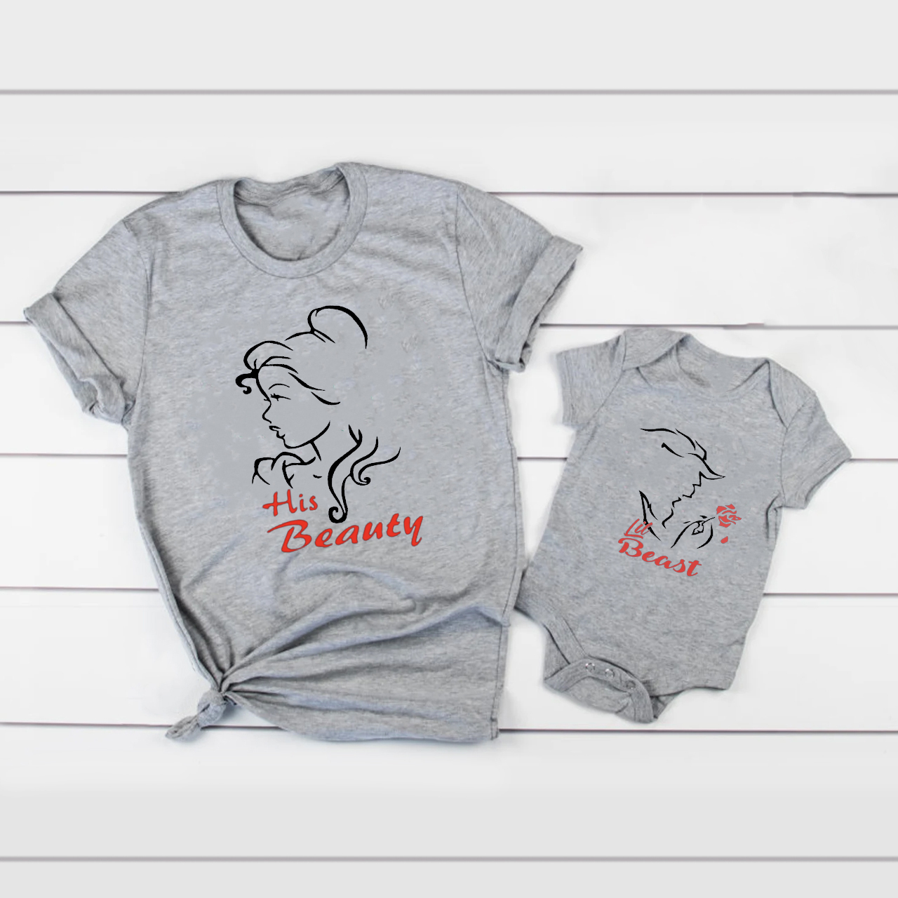 Beauty And Beast Valentine Family Matching Shirts