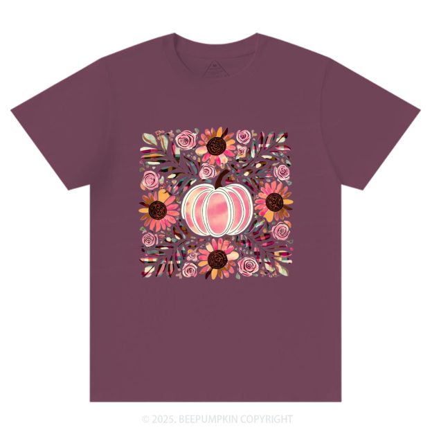 Boho Floral Pumpkin T-Shirts Beepumpkin