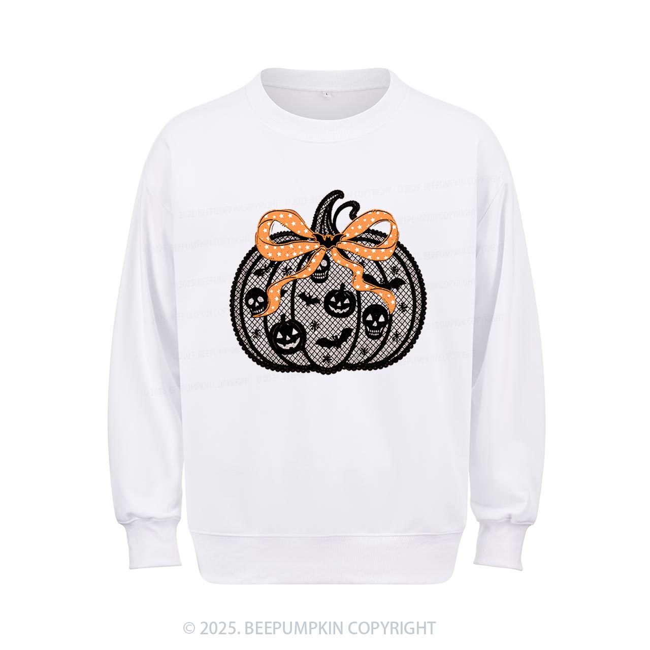 Black Lace pumpkin Halloween Sweatshirt Beepumpkin