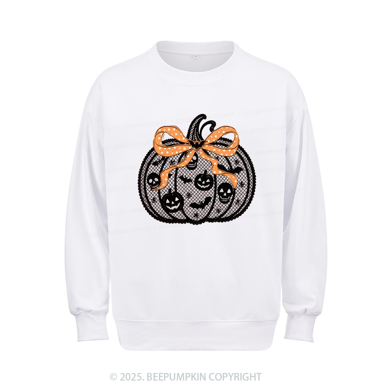 Black Lace pumpkin Halloween Sweatshirt Beepumpkin