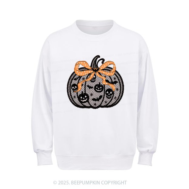 Black Lace pumpkin Halloween Sweatshirt Beepumpkin