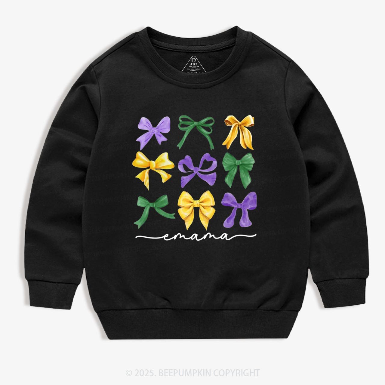 Personalized Carnival Bow Name Kid's Sweatshirt