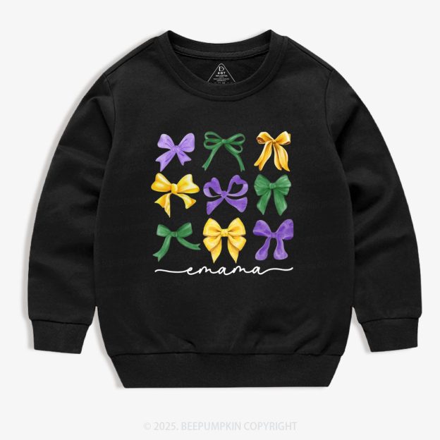 Personalized Carnival Bow Name Kid's Sweatshirt