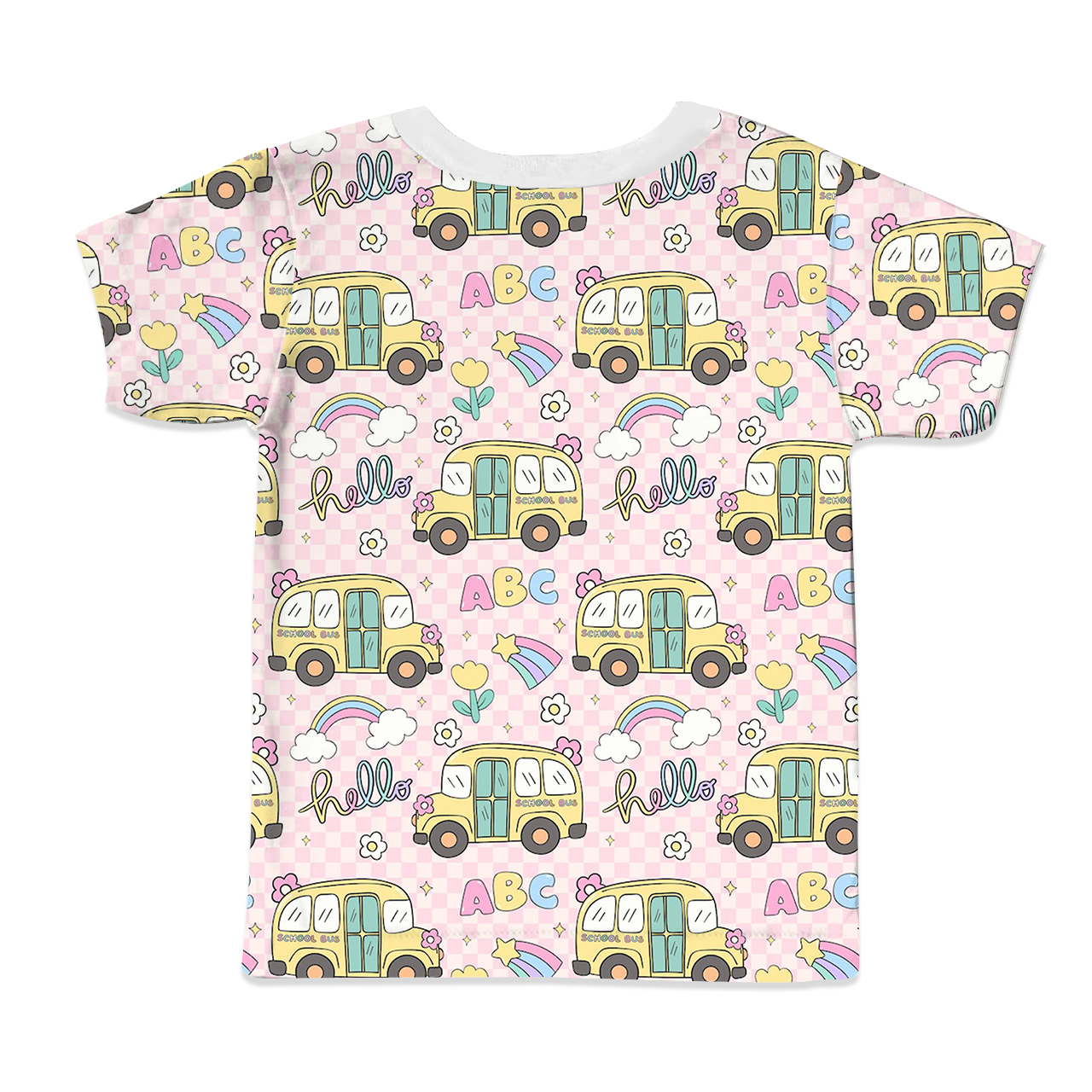Pink School Bus All Over Print Kids Tees