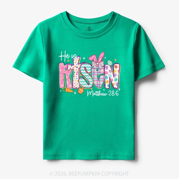 He Is Risen Christian Easter Toddler&Kid's Tees