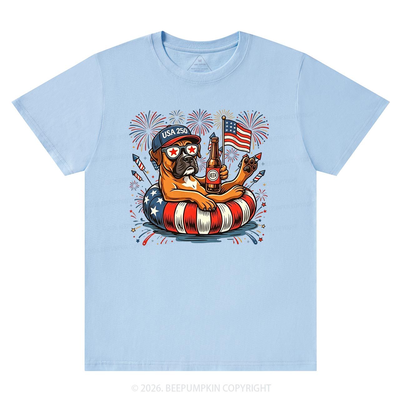 Personalized 4th of July Dog Breeds America 250 T-Shirts