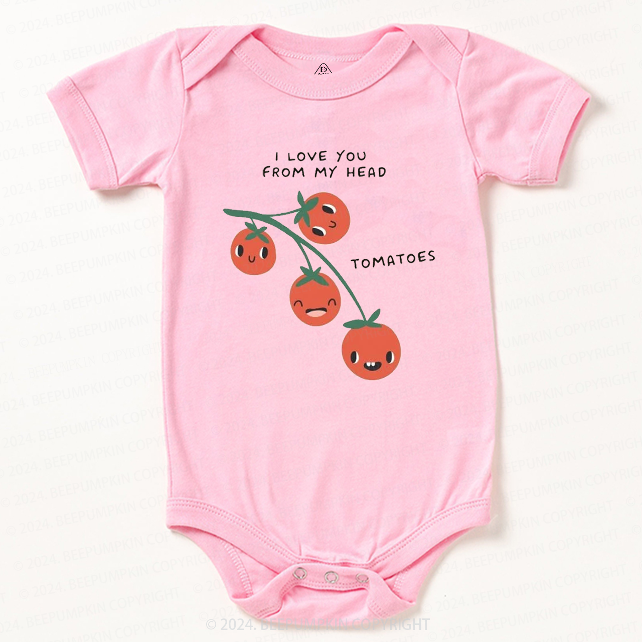 I Love You From Head Funny Tomato Pun Baby Bodysuit 7