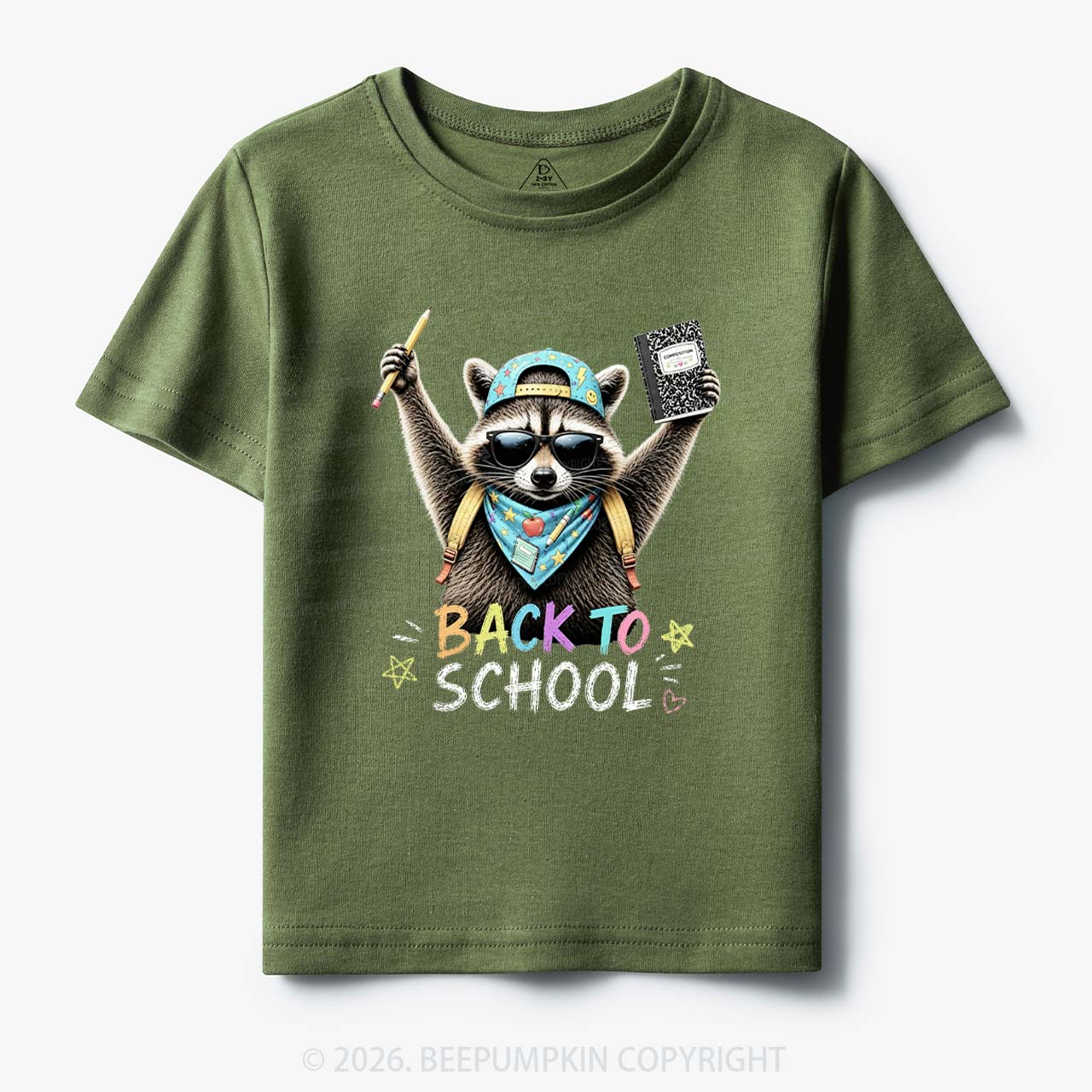 Back to School Raccoon Toddler&Kid's Tees