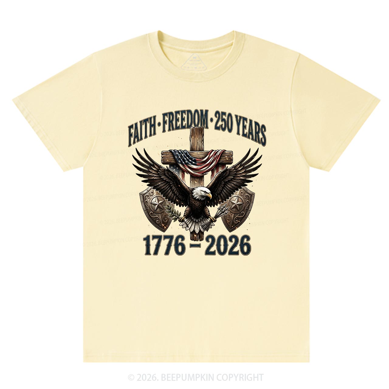 Faith Freedom 250 Years Patriotic Christian T-Shirts