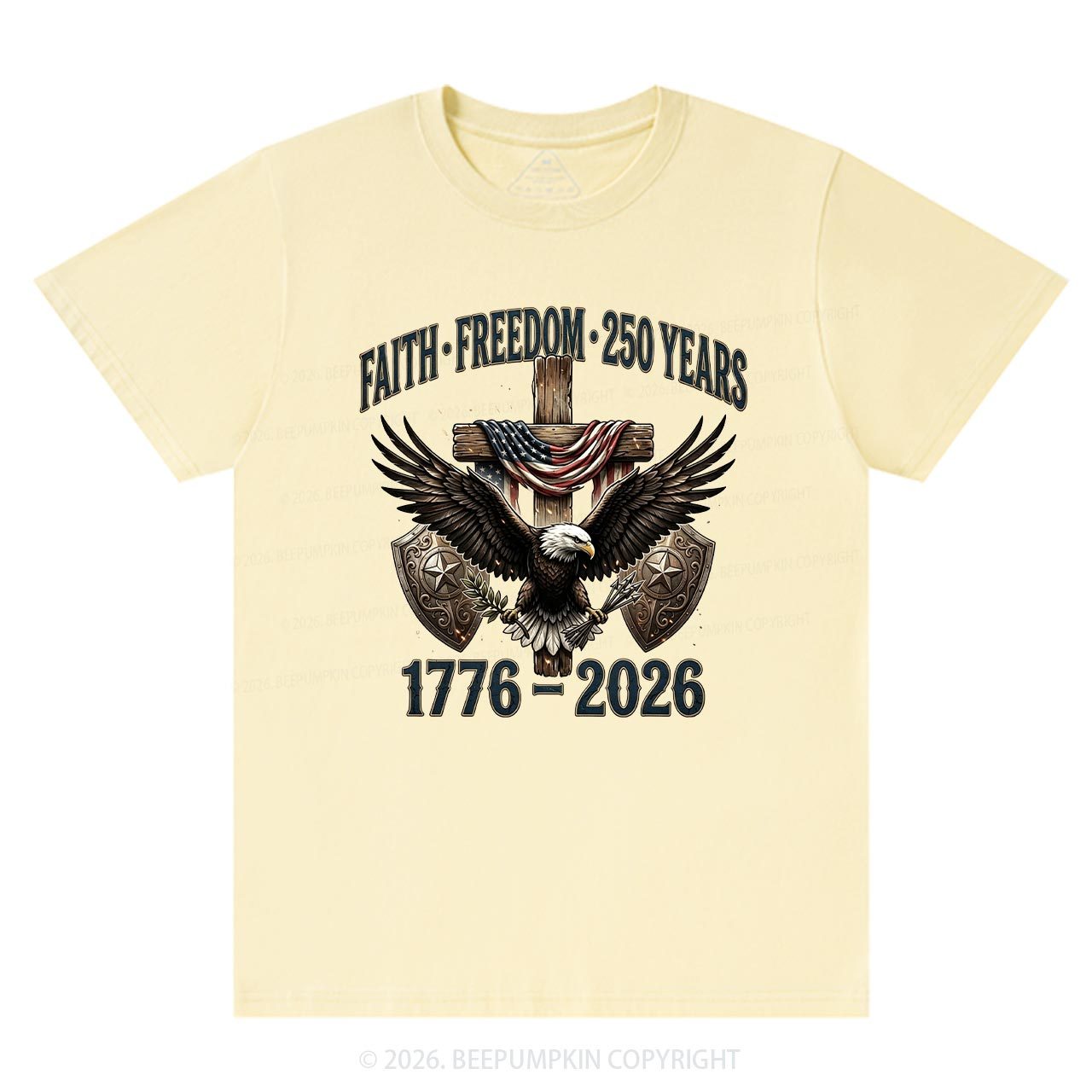 Faith Freedom 250 Years Patriotic Christian T-Shirts