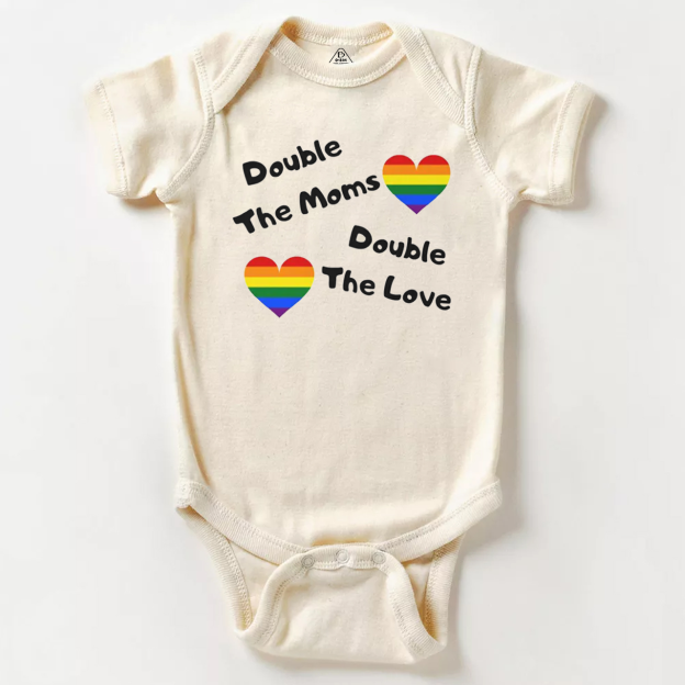 Double The Moms Double The Love LGBTQ Bodysuit Beepumpkin