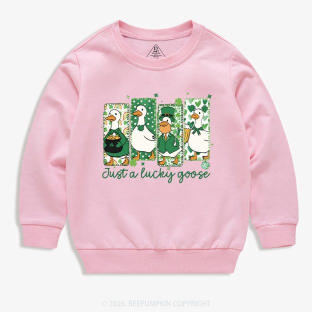 Holiday Goose St Patrick's Day Kid's Sweatshirt