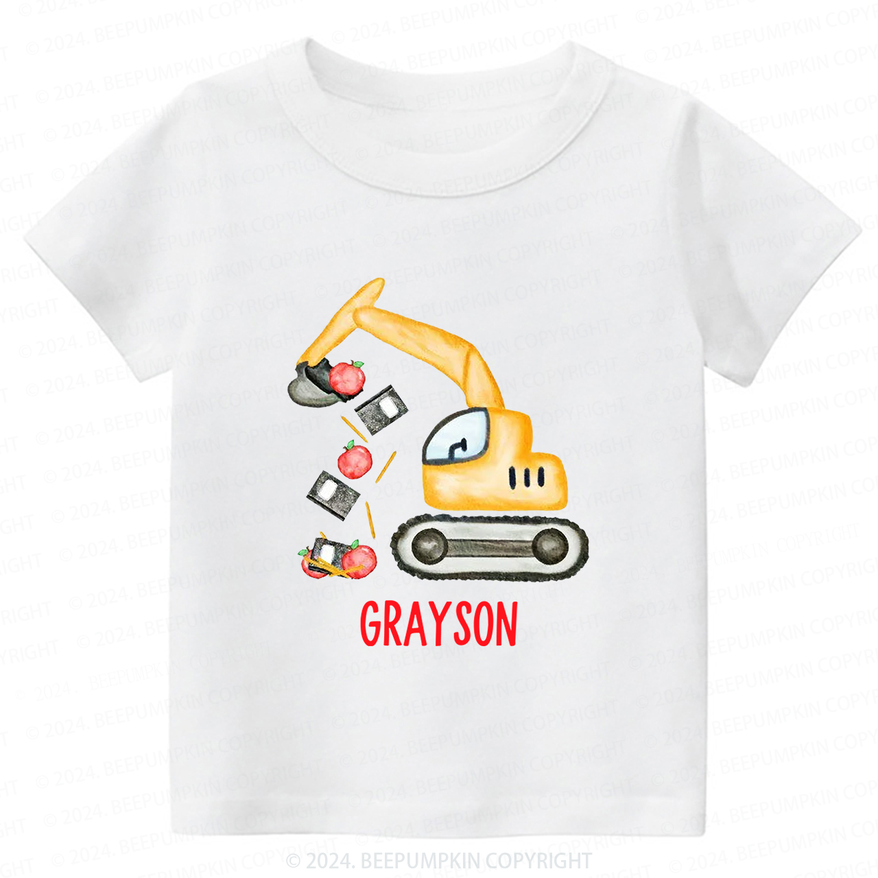 Personalized Name Back To School Tractor T-shirt