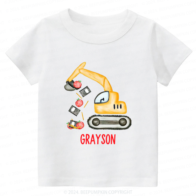 Personalized Name Back To School Tractor T-shirt