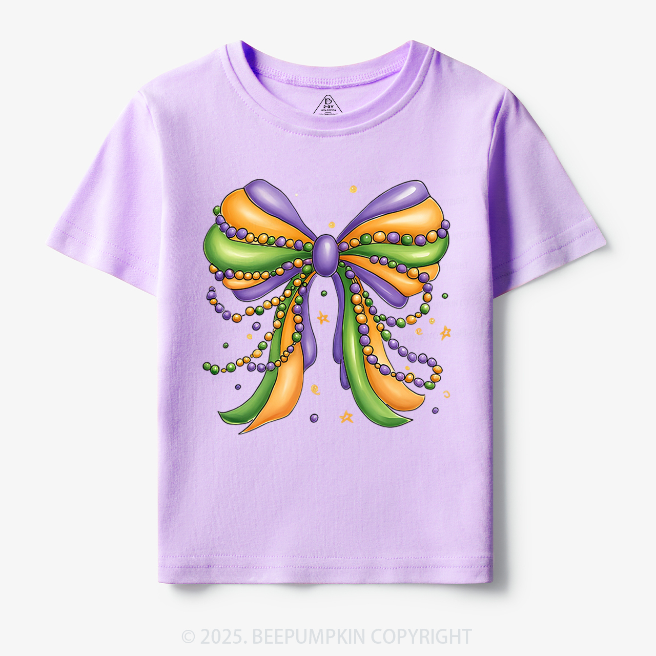 Mardi Gras Ribbon Bow Toddler&Kid's Tees Beepumpkin