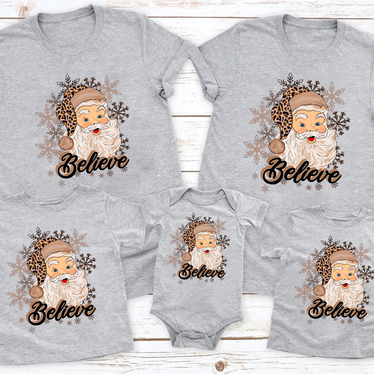 Believe Santa Christmas Family Matching Shirt