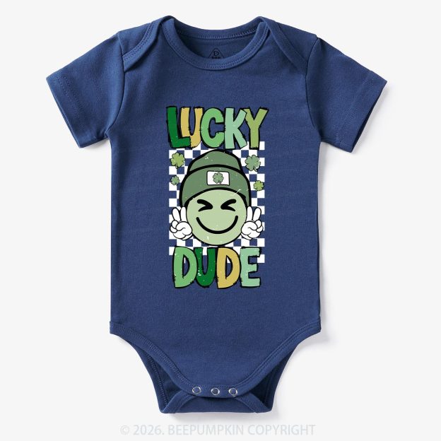 Retro Lucky Dude St.Patricks Day Bodysuit For Baby