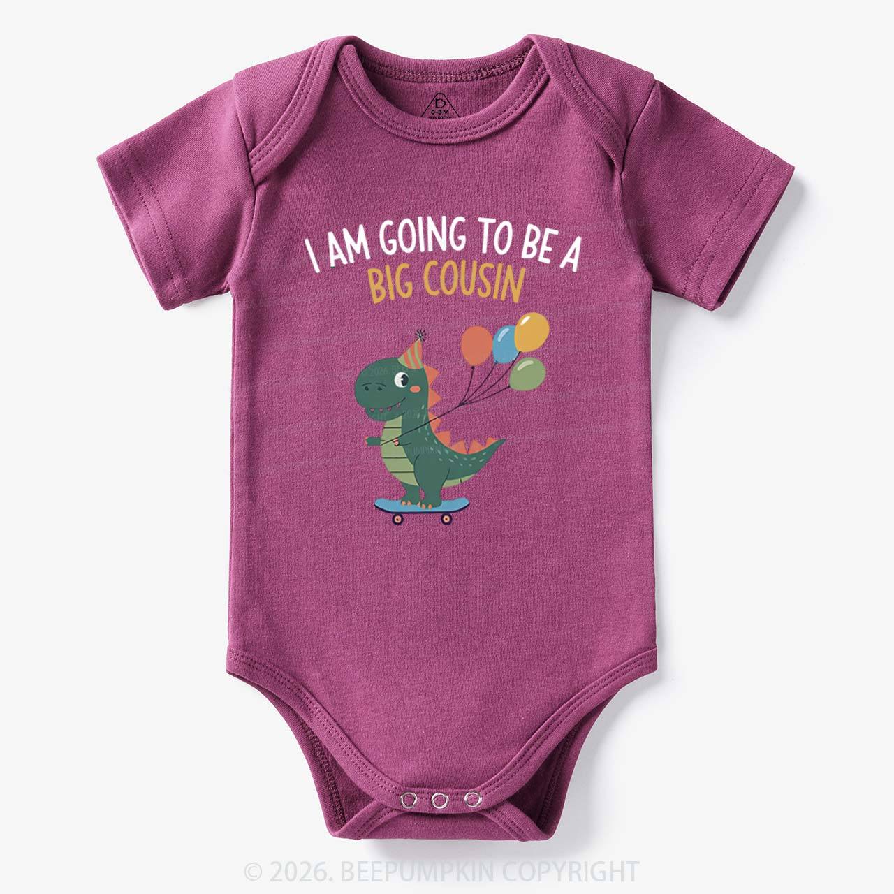 I'm Going To Be A Big Cousin Dinosaur Baby Bodysuit
