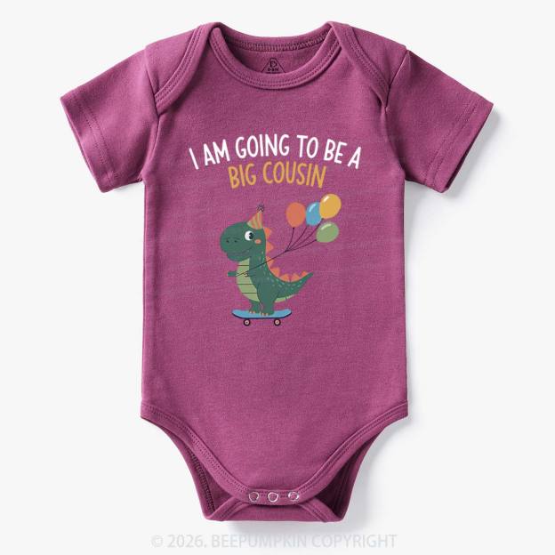 I'm Going To Be A Big Cousin Dinosaur Baby Bodysuit