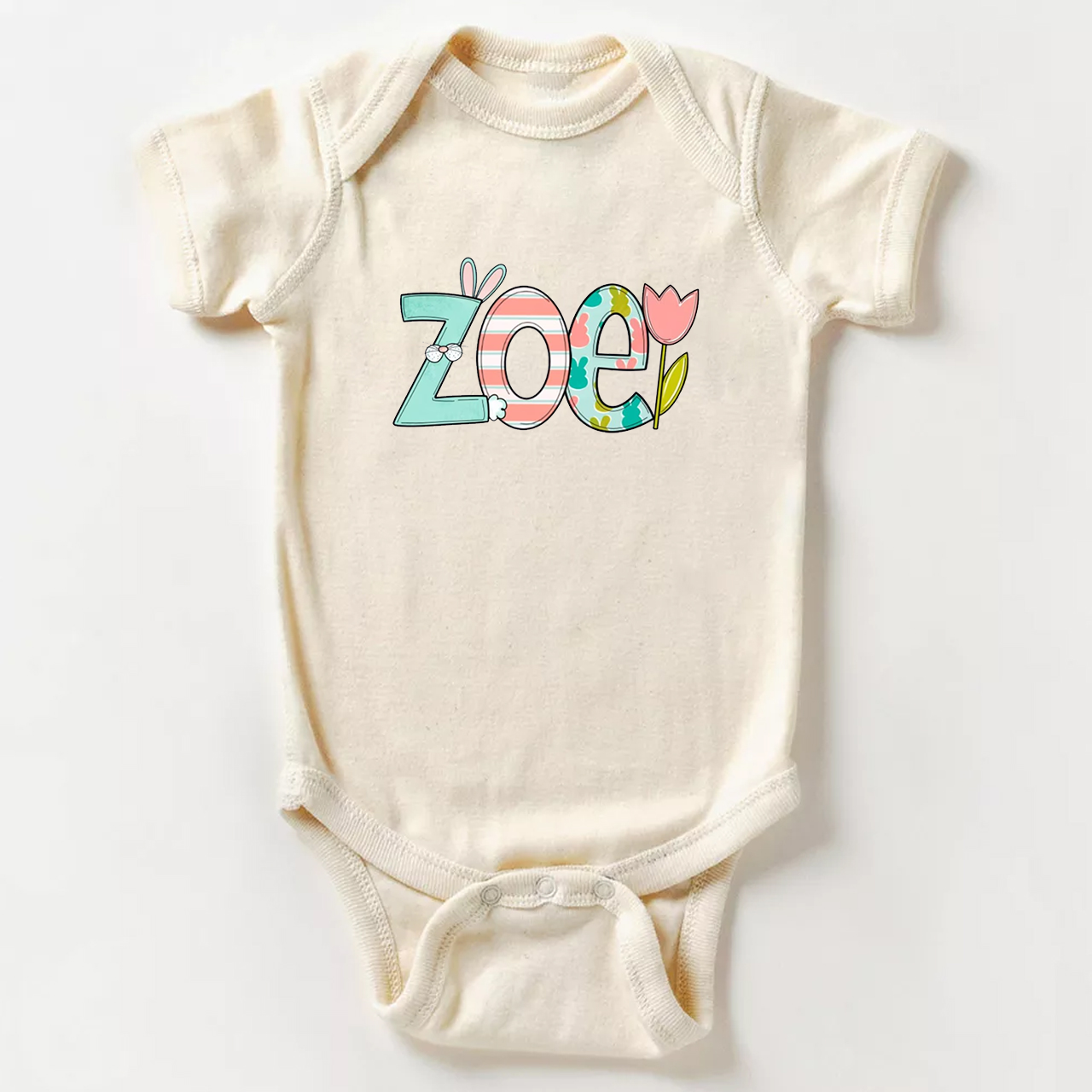 Personalized Easter - Cute Bunny Name Bodysuit
