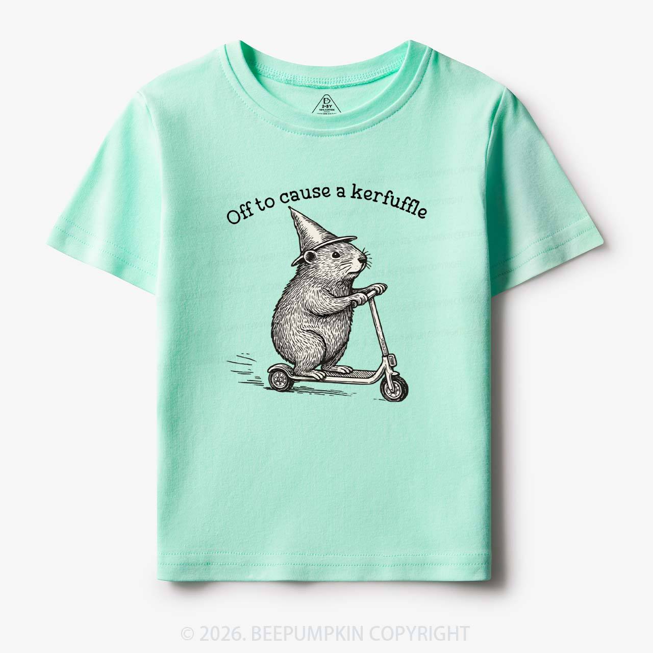Off To Cause A Kerfuffle Groundhog Scooter Toddler&Kid's Tees