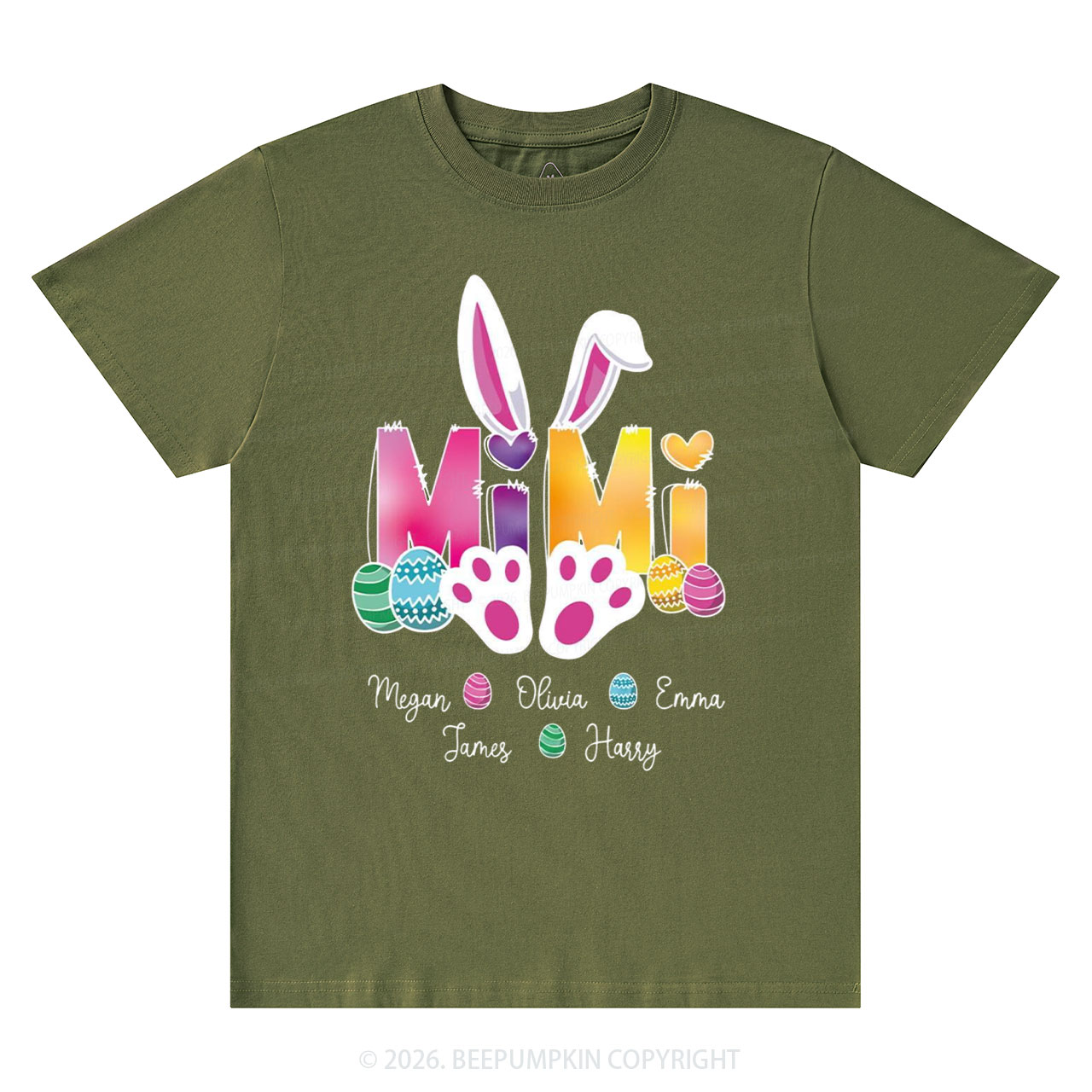 Personalized Spring Easter Bunnies Mimi T-Shirts