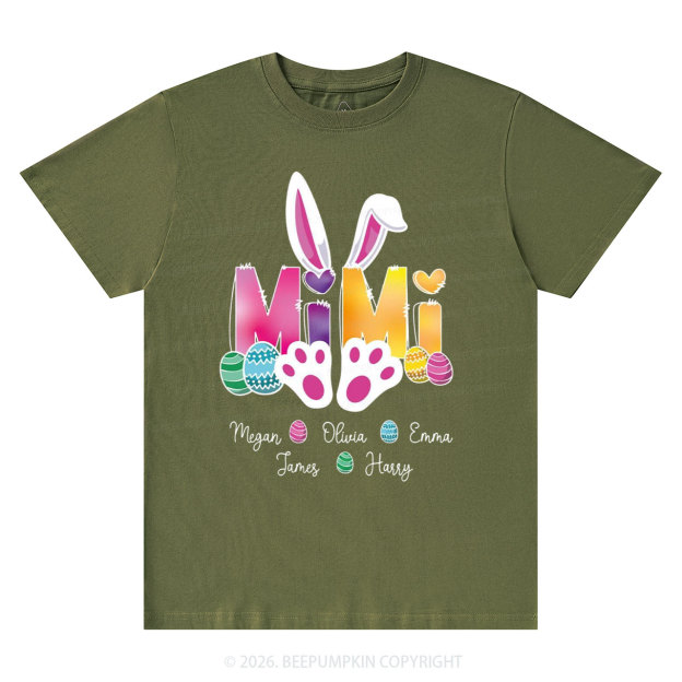 Personalized Spring Easter Bunnies Mimi T-Shirts