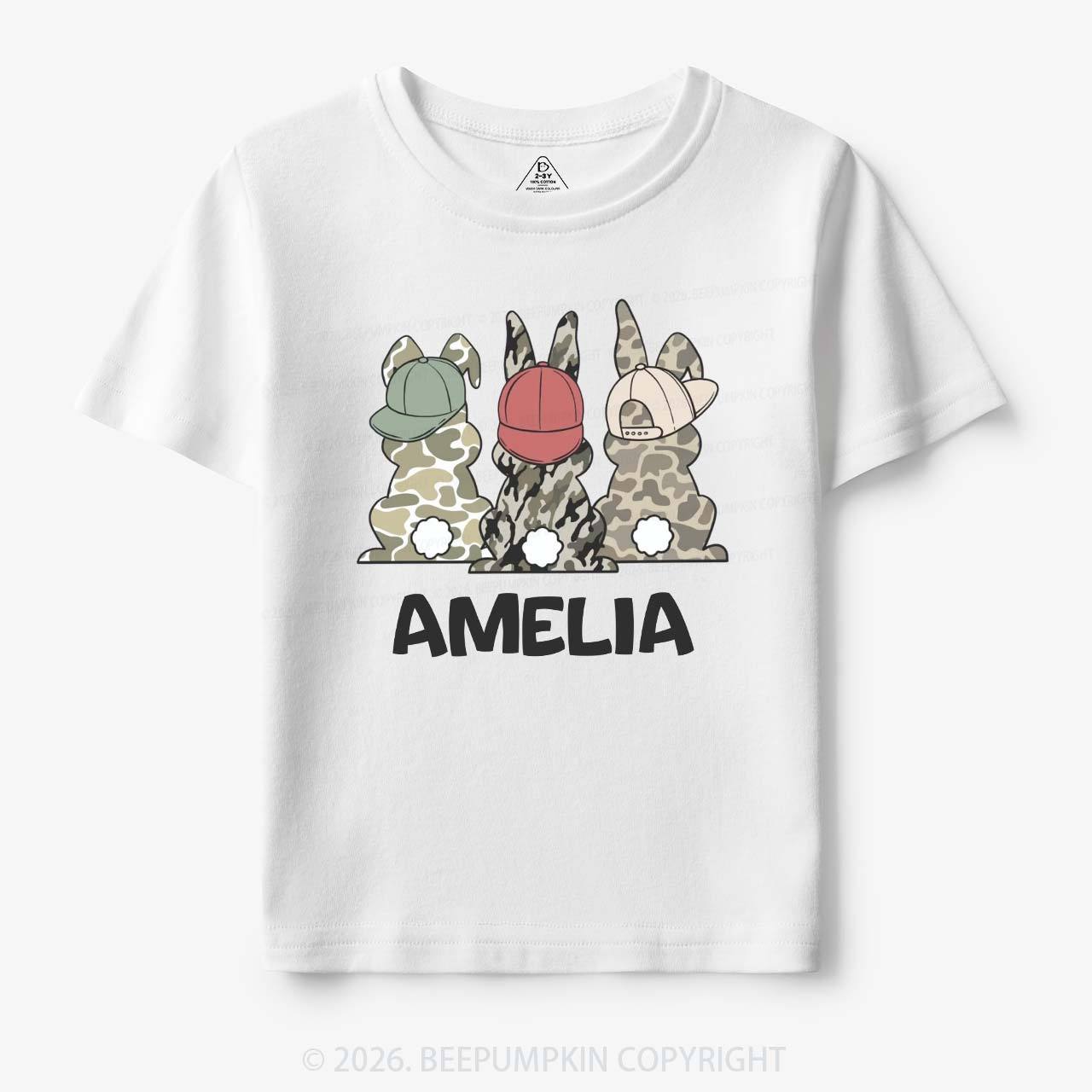 Personalized Camo Easter Bunny Toddler&Kid's Tees